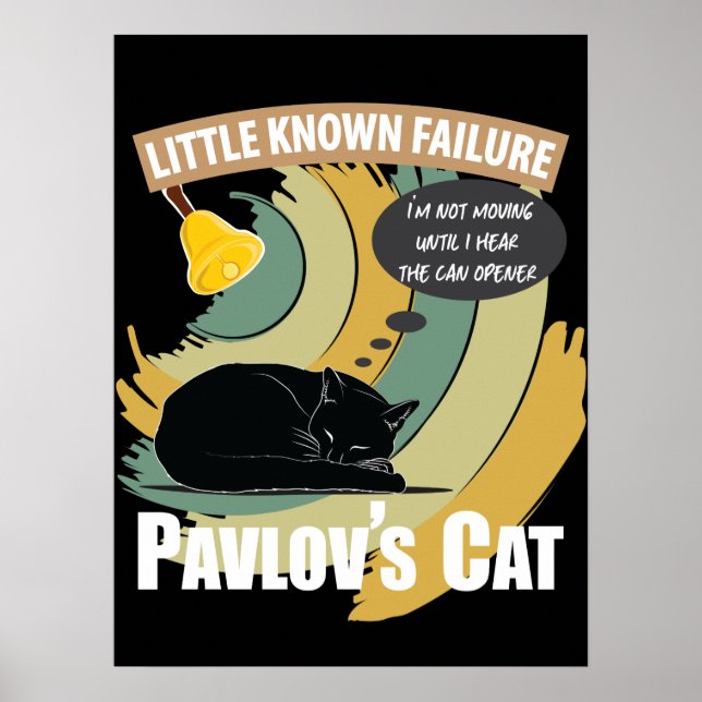 Poster Gato de Pavlov - Psicologia Engraçada (Frente)