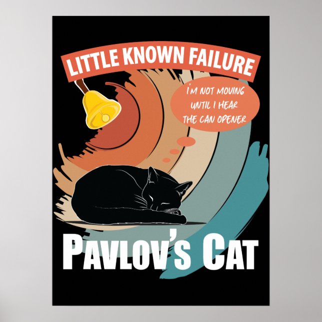 Poster Gato de Pavlov - Psicologia Engraçada (Frente)