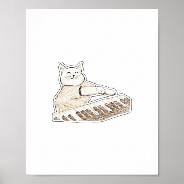 Poster Gato de Piano (Frente)