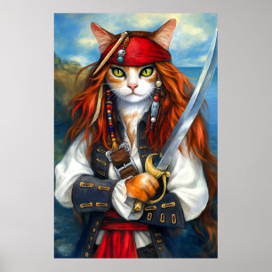 Poster Gato de Pirata de Swashbuckler   Fantasy Character