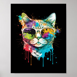 Poster Gato de Pop de Arte de Gato Bonito