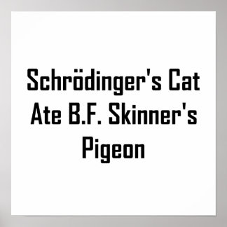 Póster Gato de Schrodinger Ate B.F. Skinner's Pigeon