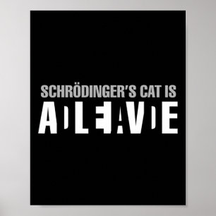 Poster Gato de Schrodinger é um paradoxo vivo do Morto
