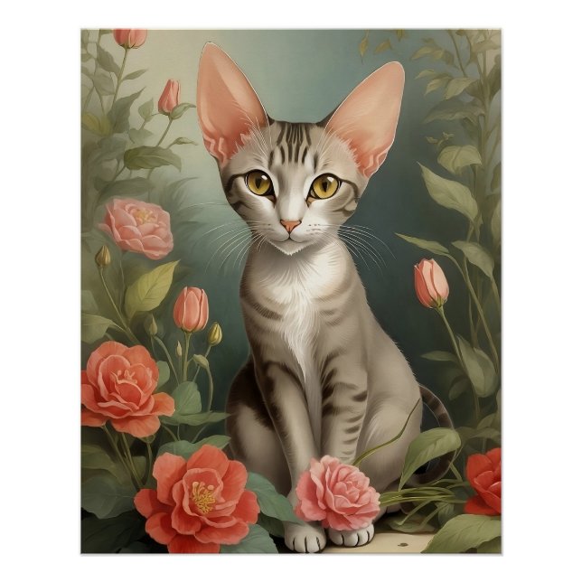 Póster Gato de Shorthair Oriental (Frente)