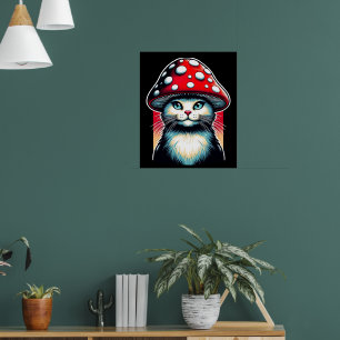 Poster Gato de Shroom psicodélico - Amanita Guardian