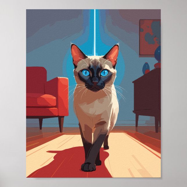 Poster Gato de Siamese (Frente)