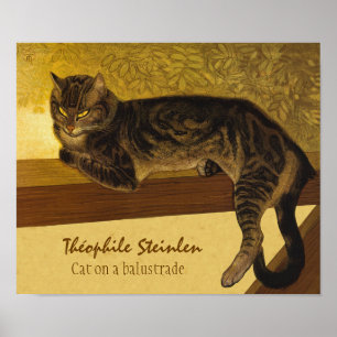 Póster Gato de Steinlen em gatos mal-humorados da