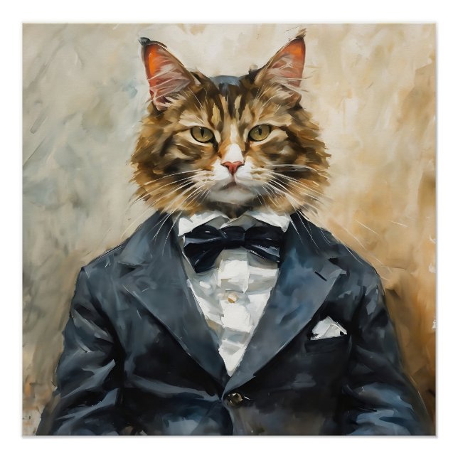 Póster Gato de Terno (Frente)