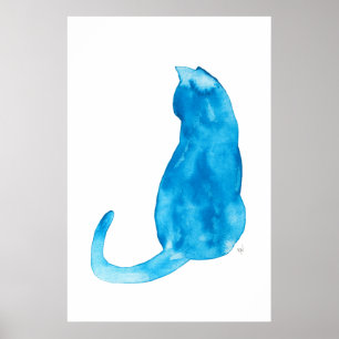 Poster Gato de turquesa