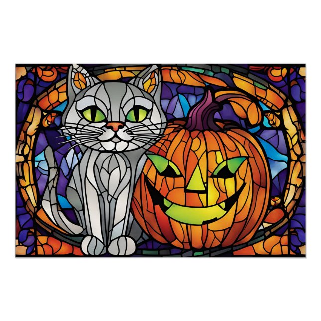 Póster Gato de Vidro Mantido e Lanterna (Frente)
