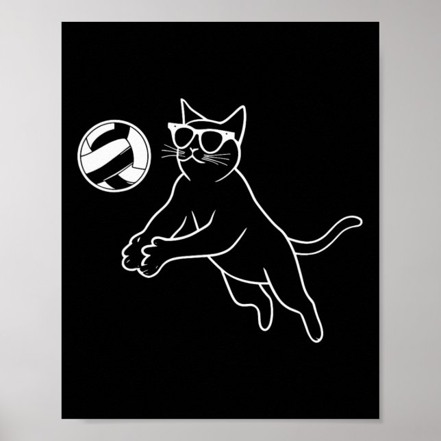 Poster Gato de Voleibol Vestido (Frente)