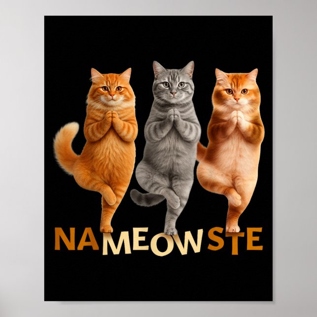 Poster Gato de Yoga Nameowste  (Frente)