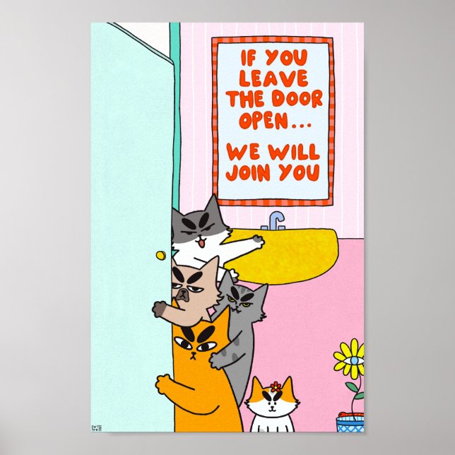Poster Gato Divertido Pastel Humorístico (Frente)