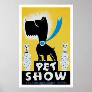 Poster Gato do cão da mostra do animal de estimação WP
