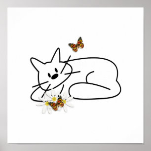 Póster Gato do Doodle