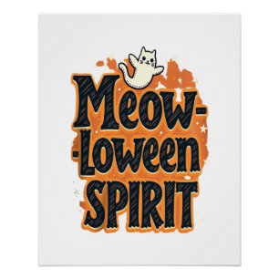Póster Gato do Espírito do Meow-loween