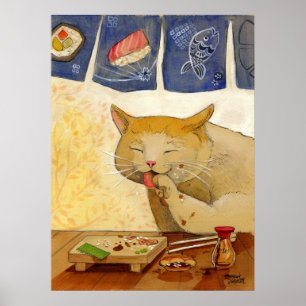 Poster Gato do sushi feito toda