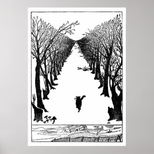 Póster Gato do vintage que anda arte sozinha