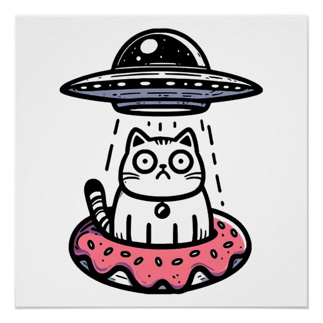 Póster Gato Donut OVNI (Frente)