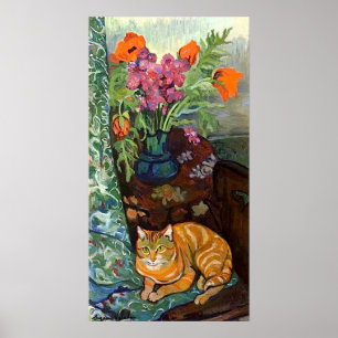Poster Gato e buquê, Suzanne Valadon