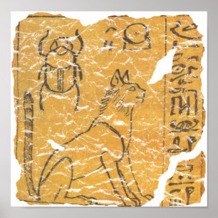 Poster Gato e cachecol egípcios antigos