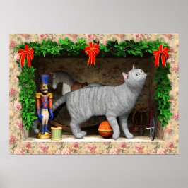 Poster Gato e coisas de Natal