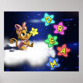 Poster Gato e Estrelas