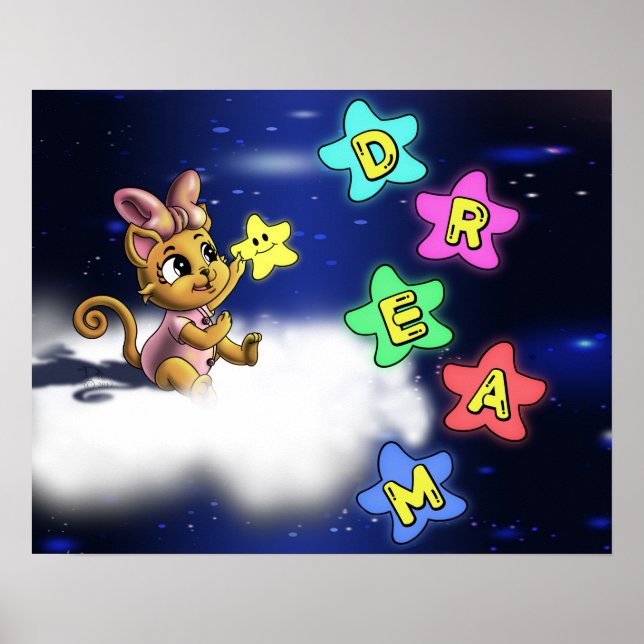 Poster Gato e Estrelas (Frente)
