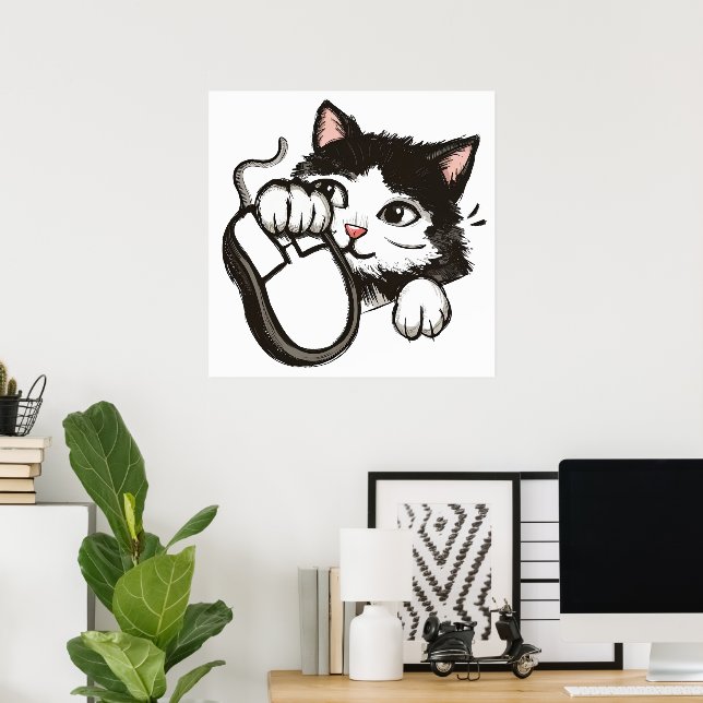 Poster Gato e Rato (Escritório em casa)