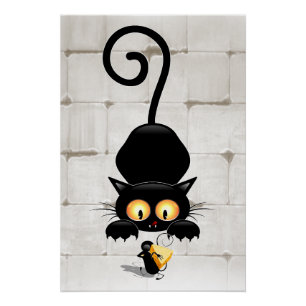 Póster Gato e Rato com Personagens de desenho animados Di