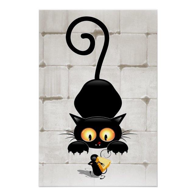 Póster Gato e Rato com Personagens de desenho animados Di (Frente)