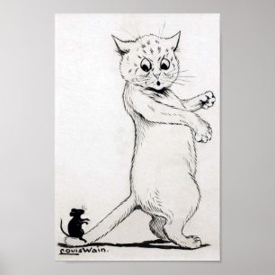 Poster Gato e Rato, Louis Wain