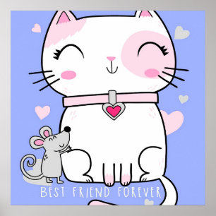 Poster Gato E Rato Melhores Amigos, Gato De Gatinho Engra