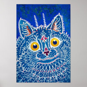 Poster Gato em estilo gótico, Louis Wain