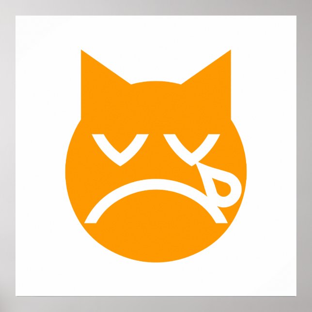 Póster Gato Emoji Chorando (Frente)