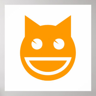 Póster Gato Emoji Sorrindo