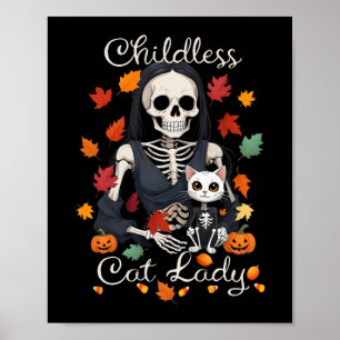Poster Gato Engraçado, Criança Inocente, Lady Halloween F