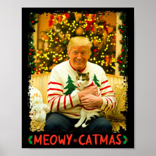 Poster Gato engraçado do Natal de Trump Amantes de Gatos 