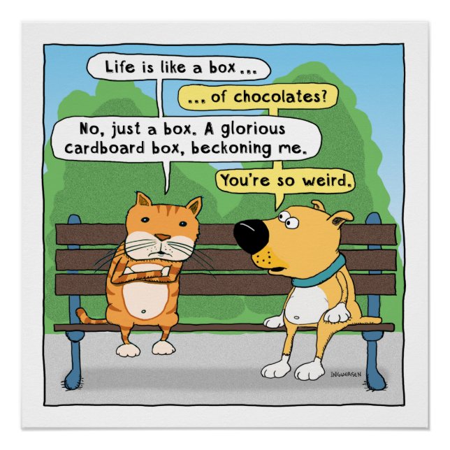 Póster Gato Engraçado e Poster de Cão (Frente)