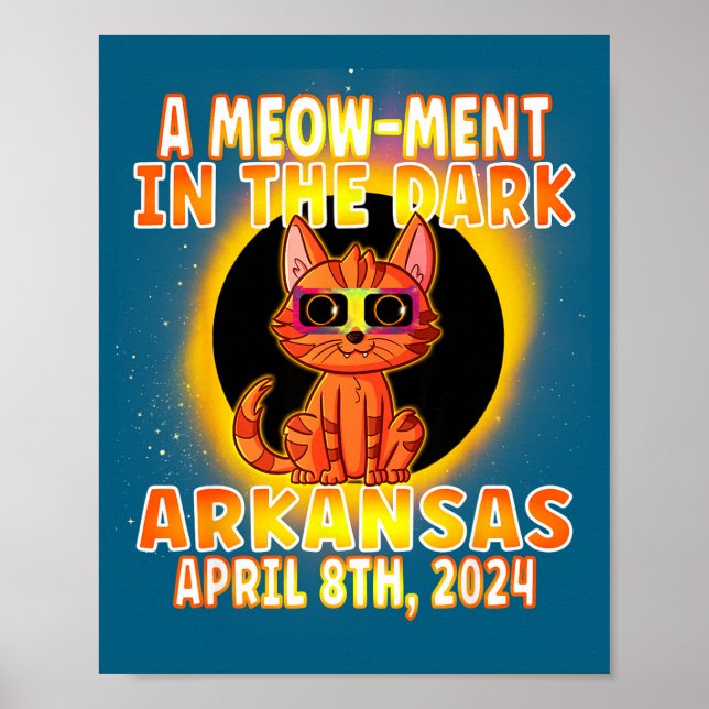 Poster Gato Engraçado Eclipse Solar Total Trocadilho (Frente)
