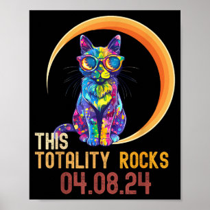 Poster Gato Engraçado EUA Eclipse Solar Totalidade