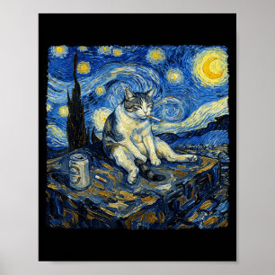 Poster Gato Engraçado Gato Fumando Meme para Homens Mulhe