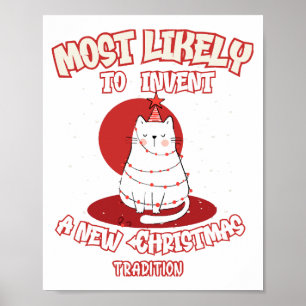 Poster Gato Engraçado Mais Provável Para Inventar Um Novo