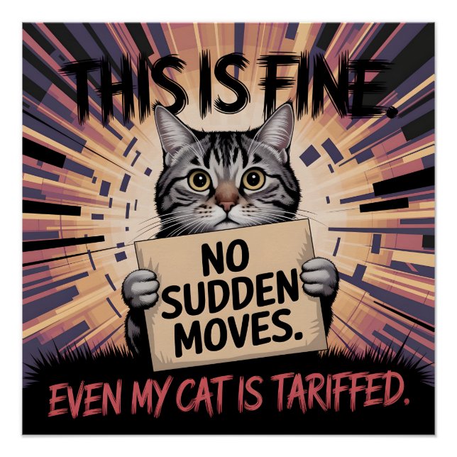 Póster Gato Engraçado Presente Perfeito (Frente)