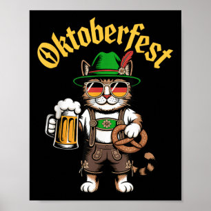 Poster Gato Engraçado Pretzel Beer Engraçado Adultos do P