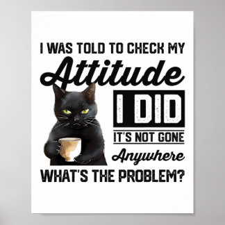Poster Gato Engraçado Que Me Disseram Para Verificar Minh