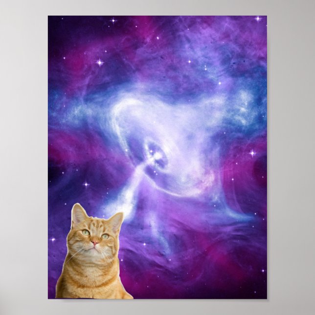 Poster Gato espacial de galáxias cósmicas (Frente)