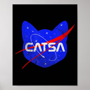 Poster Gato Espacial Universo Divertido Catsa