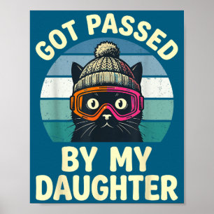Poster Gato Esquiando Retro Vintage Levou um Chute Da Min
