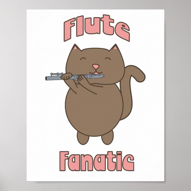 Poster Gato Fanático Flute (Frente)